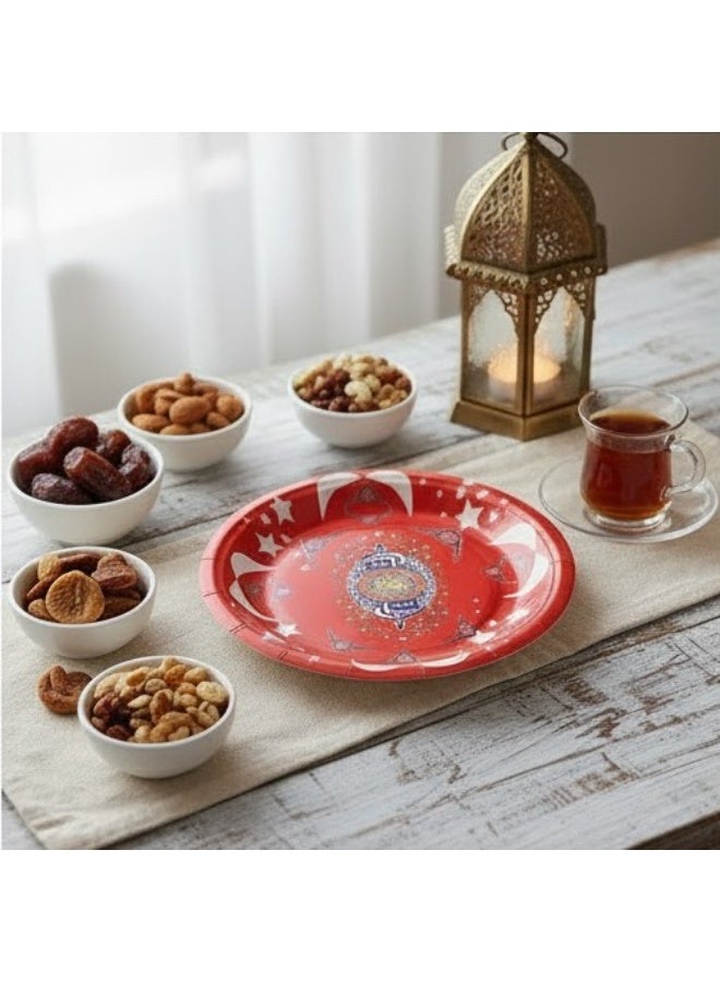 Ramadan Paper Plates 9 Inch – Set of 8 Decorative Plates for Iftar & Parties - Image 1
